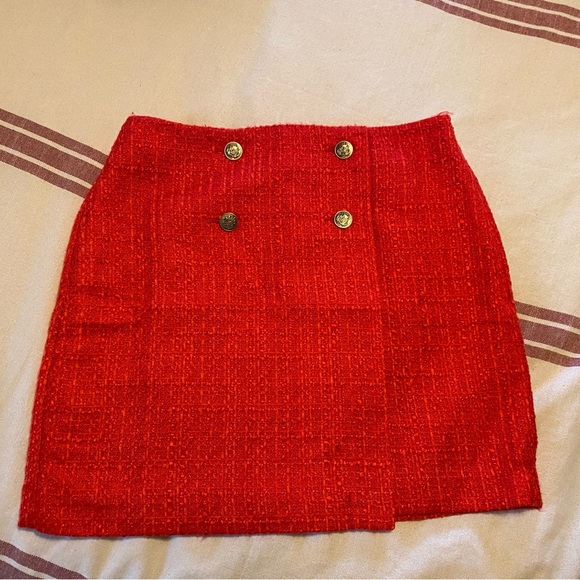 LOFT Vibrant Red Mini Skirt - Picture 1 of 3